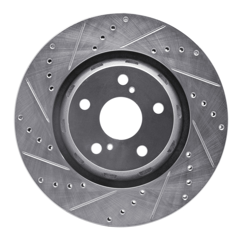 Toyota Venza Brake Rotor (1) - Front Left - R1 Concepts - Drilled & Slotted - Silver - `09-`15